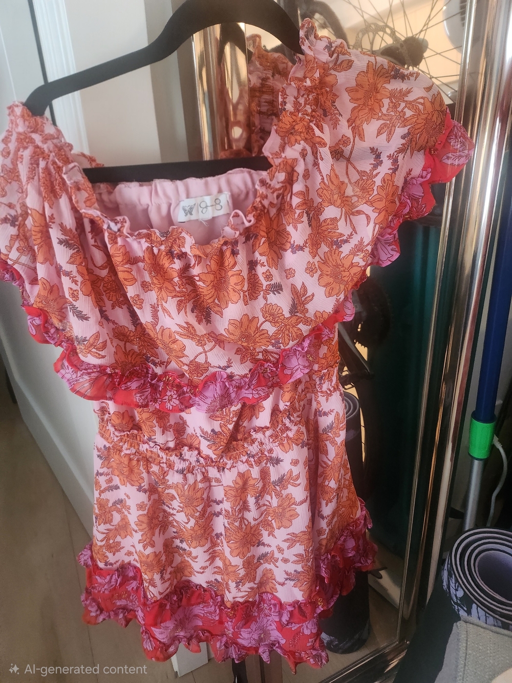 Off-Shoulder Floral Ruffle Dress - Picture 2 of 2